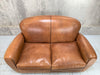 Mid Century French Leather Club Two Seat Sofa