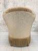 Mid Century, Champagne Coloured, Velvet Crapaud Tub Chair to reupholster