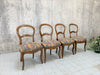 Set of 4 French Balloon Back, Upholstered Chairs for Reupholstery