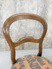 Set of 4 French Balloon Back, Upholstered Chairs for Reupholstery