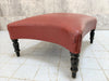 Napoleon III Ebonised Turned Leg Red Leather Footstool