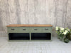 198cm Green Rustic Sideboard Open Shelves and Drawers