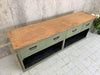 198cm Green Rustic Sideboard Open Shelves and Drawers