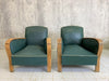 Pair of Green Art Deco Style Lounge Chairs to reupholster
