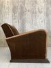 Pair of Brown Mohair Velvet Art Deco Lounge Chairs