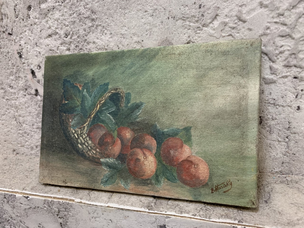 Handpainted 'Peaches' Painting Signed