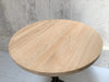 Circular Solid Oak and Black Antique Cast Iron Pedestal Bistro Table
