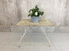 Decorative Metal White Garden Table with Perforated Detailing