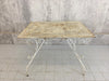 Decorative Metal White Garden Table with Perforated Detailing