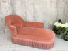19th Century Pink Velvet Side Facing French Chaise Longue with Turned Ebonised Pear Wood Legs to Upholster