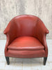 Individual Red Leather Armchair