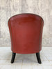 Individual Red Leather Armchair
