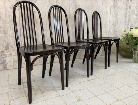 Set of Four Thonet Bentwood French Bistro Chairs