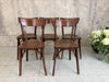 Set of 5 Luterma Dark Wooden Bistro Chairs