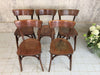 Set of 5 Luterma Dark Wooden Bistro Chairs