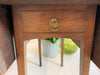 Square Walnut Wood Drop Leaf Occasional Side Table