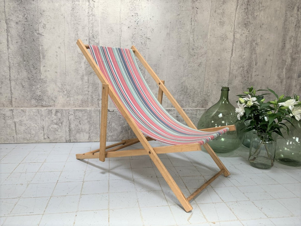 1950's Striped Deck Chair Garden Chair