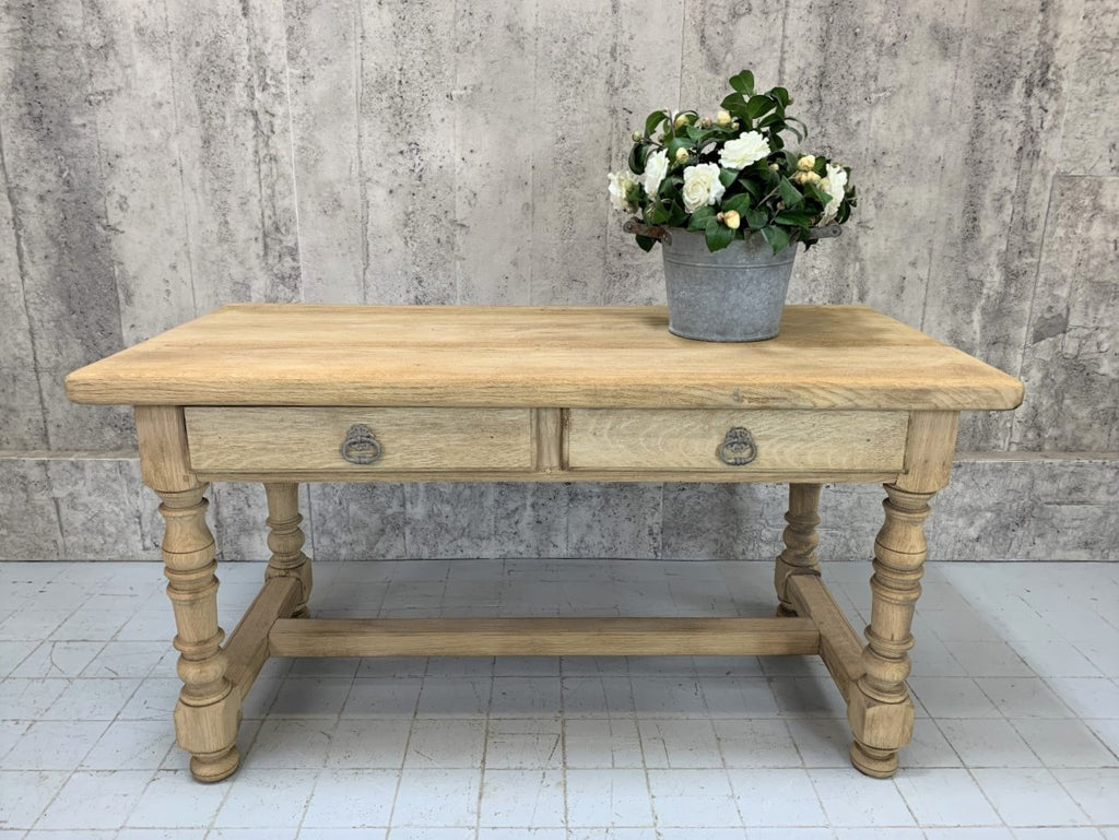 150cm French Stripped Oak Dining Table Console Table Desk