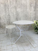 White Metal Garden Table and Chair
