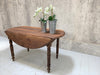 129cm Walnut Wood Oval Drop Leaf Bistro Side Table