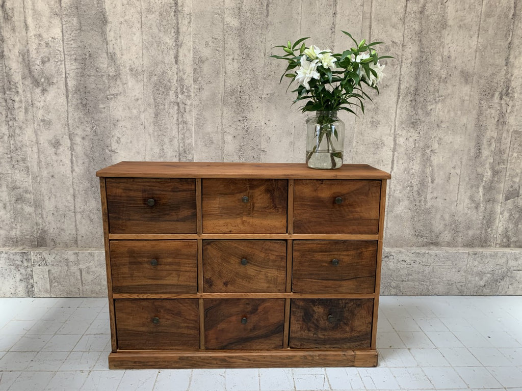 124.5cm wide Walnut Wood Drawer Sideboard Chest of Drawers