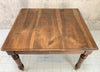 Solid Walnut Wood Nearly Table with 4 mismatched bistro chairs