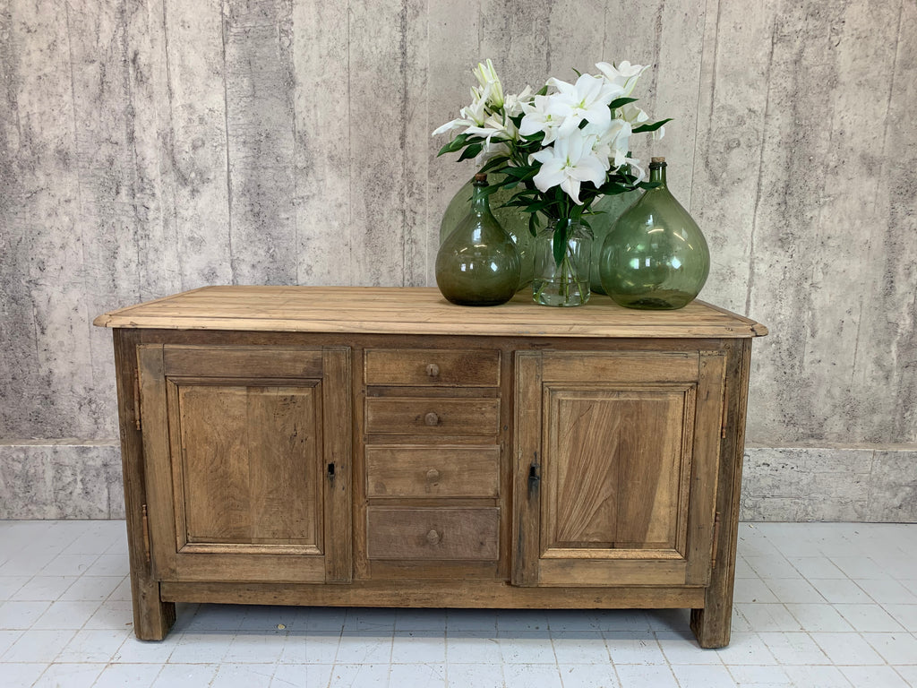 1800's Walnut Wood Sideboard Cupboard and Drawers Kitchen Island