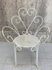 White Metal Garden Circular Table with Two Carvers, One Additional Chair and One Stool