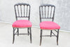Ebonised Pair of Napoleon III Hand Painted Bedroom Chairs to reupholster