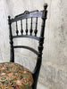 Pair of Decorative Ebonised Napoleon III Hand Painted Bedroom Chairs