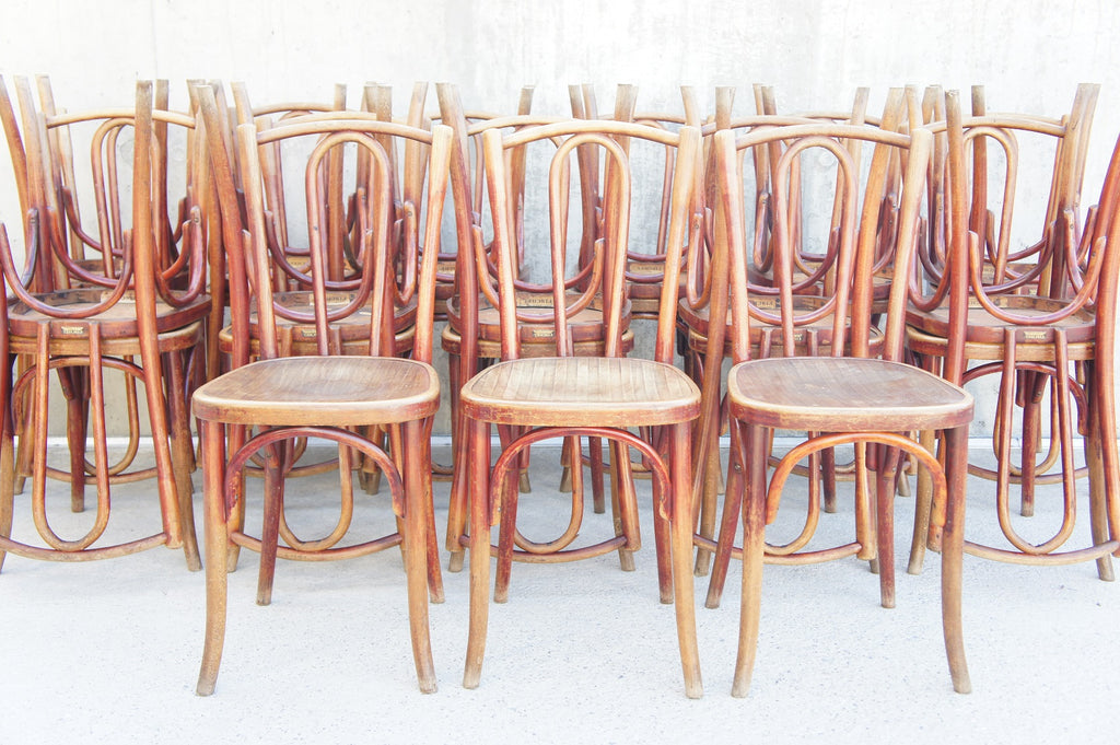 Set of 25 French Bentwood Fischel Bistro Dining Chairs