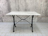 100cm Wide White Marble and Cast Iron Kitchen Bistro Table