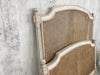 Carved Wooden and Cane, White and Pink shabby chic style, Single Bed Bed Frame