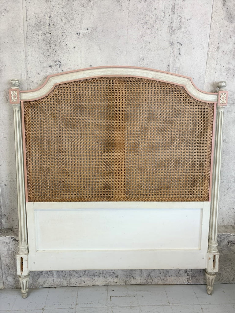 French cane headboard shop queen