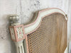 Carved Wooden and Cane, White and Pink shabby chic style, Single Bed Bed Frame