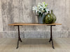 151cm Walnut Wood and Cast Iron French Bistro Cafe Table Desk